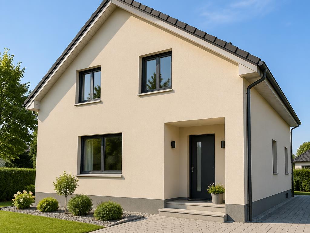Façade rénovée avec enduit neuf après travaux de maçonnerie à Grenoble